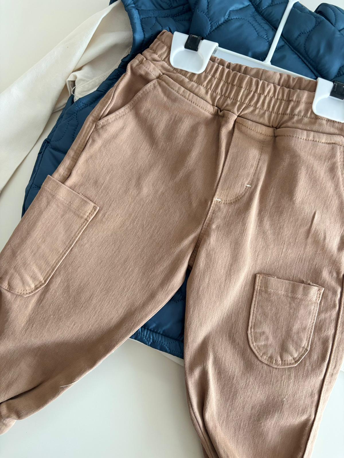 Mavi Kapitone Yelekli 4'lü Takım